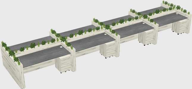 Rectangular shared desk