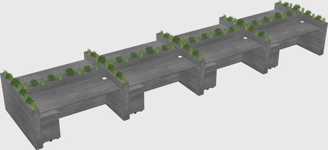 Rectangular shared desk