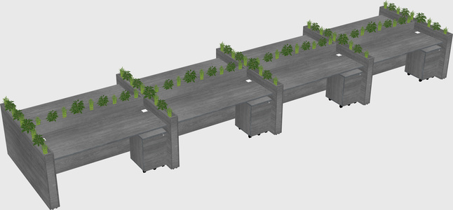 Rectangular shared desk