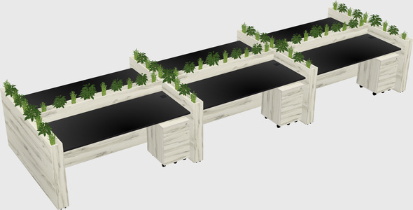 Rectangular shared desk