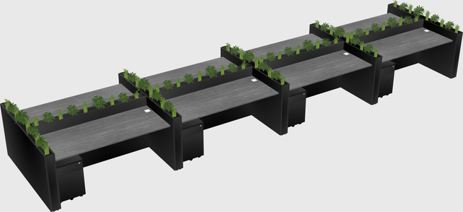 Rectangular shared desk