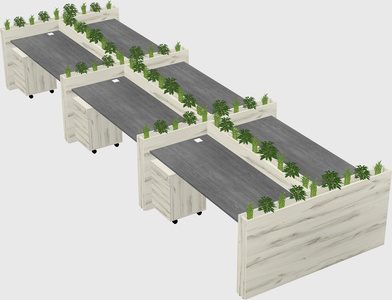Rectangular shared desk