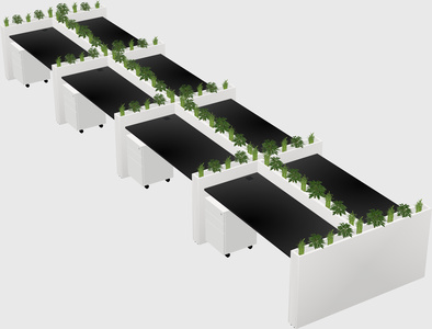Rectangular shared desk