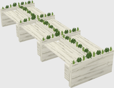 Rectangular shared desk