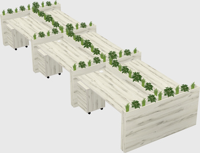 Rectangular shared desk