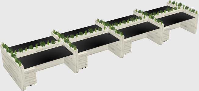Rectangular shared desk