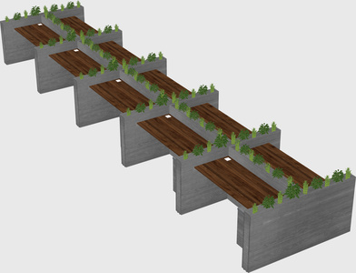 Rectangular shared desk