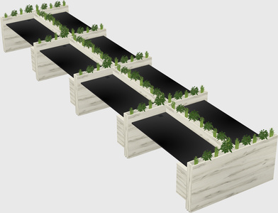 Rectangular shared desk
