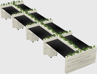 Rectangular shared desk
