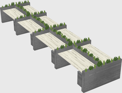 Rectangular shared desk