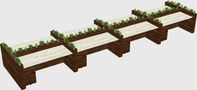 Rectangular shared desk