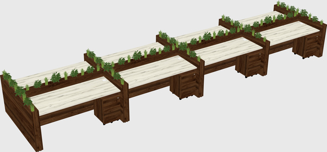 Rectangular shared desk