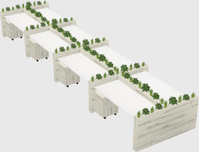 Rectangular shared desk