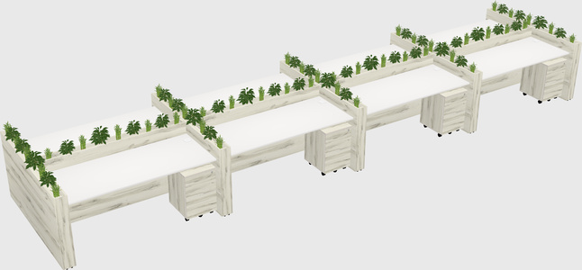 Rectangular shared desk