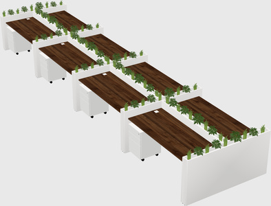 Rectangular shared desk