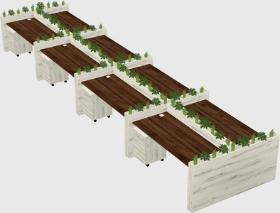 Rectangular shared desk