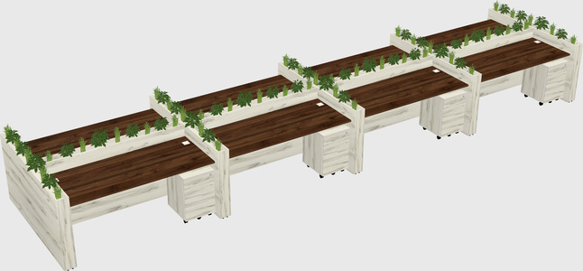 Rectangular shared desk