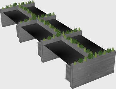Rectangular shared desk