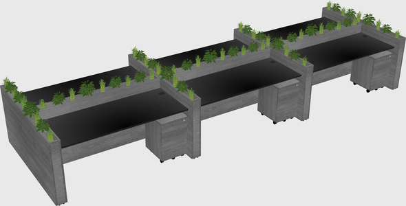 Rectangular shared desk