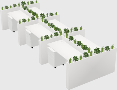 Rectangular shared desk