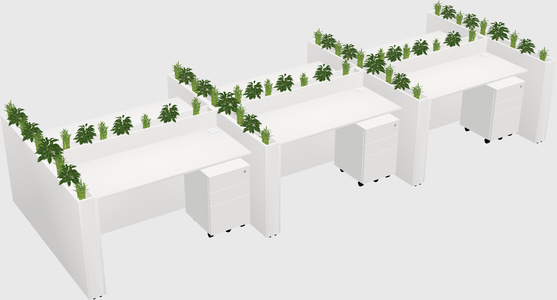 Rectangular shared desk