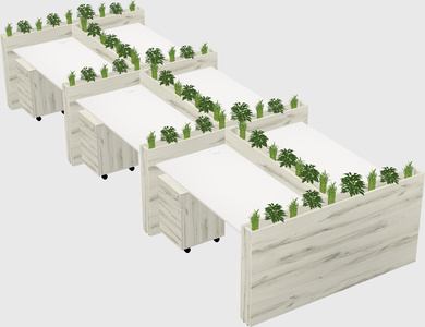 Rectangular shared desk