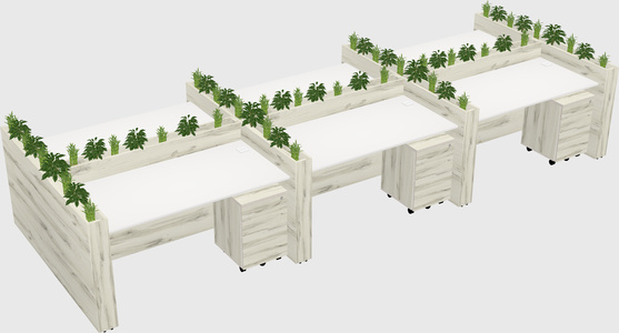 Rectangular shared desk