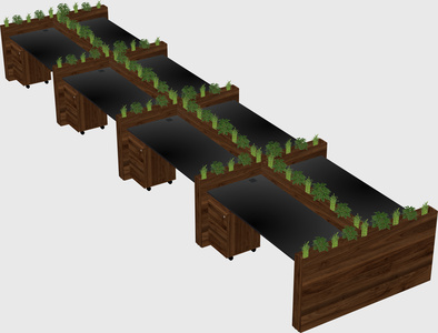 Rectangular shared desk
