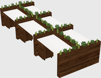 Rectangular shared desk
