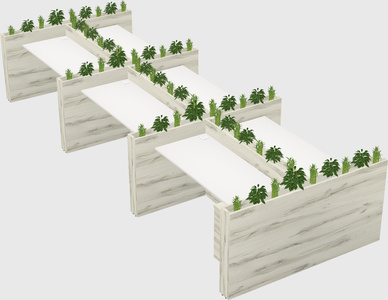Rectangular shared desk