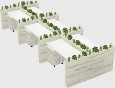 Rectangular shared desk