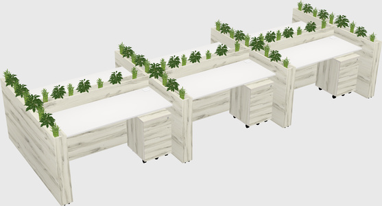 Rectangular shared desk