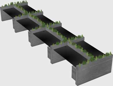Rectangular shared desk