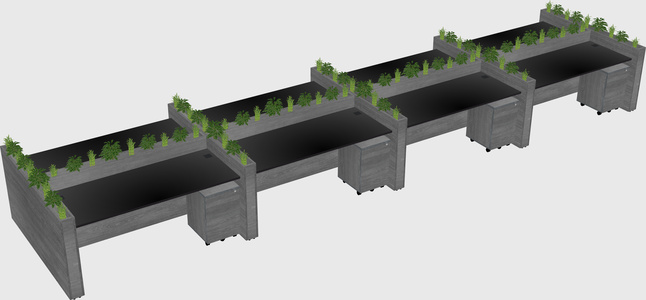 Rectangular shared desk