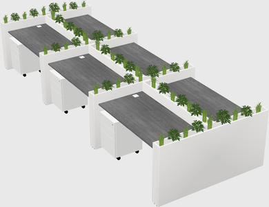 Rectangular shared desk