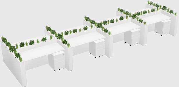 Rectangular shared desk