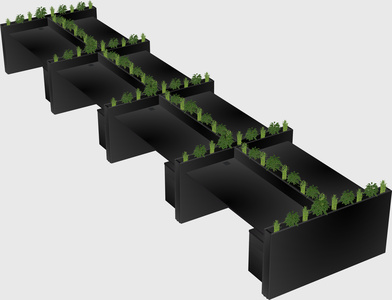 Rectangular shared desk