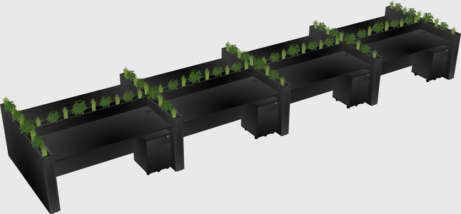 Rectangular shared desk