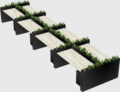 Rectangular shared desk