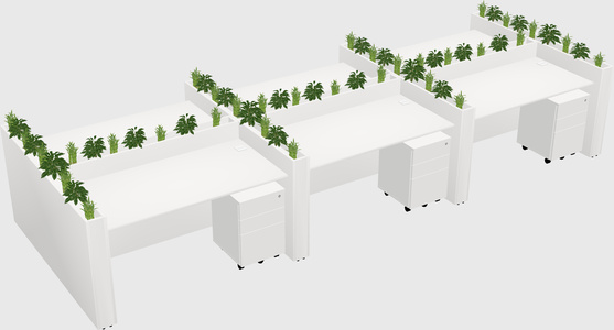 Rectangular shared desk
