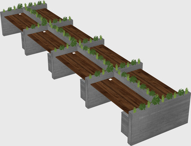 Rectangular shared desk