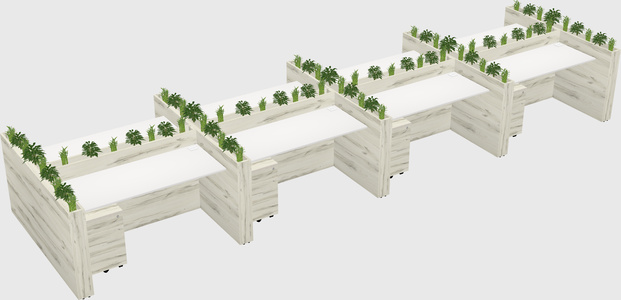 Rectangular shared desk