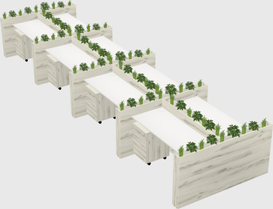 Rectangular shared desk