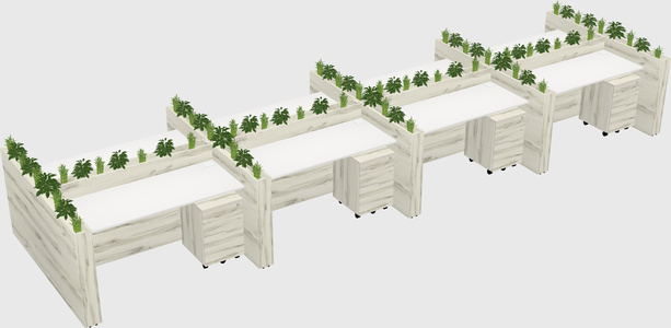 Rectangular shared desk