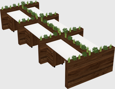 Rectangular shared desk