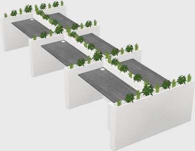 Rectangular shared desk