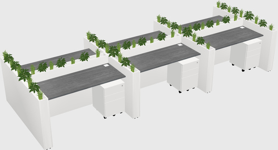Rectangular shared desk