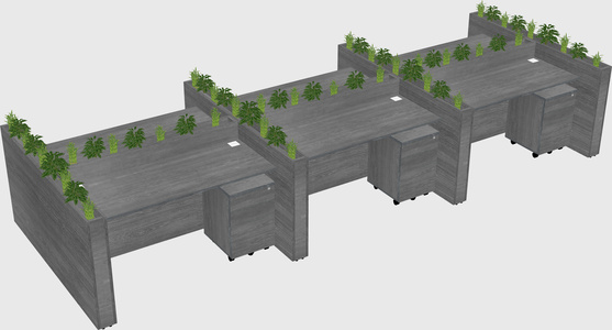 Rectangular shared desk