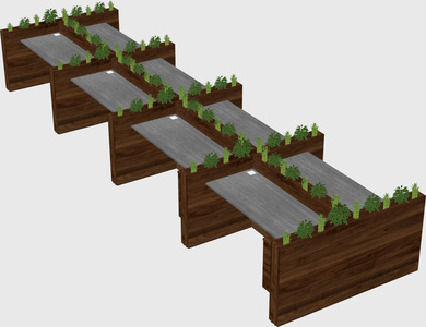 Rectangular shared desk