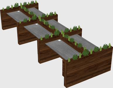 Rectangular shared desk